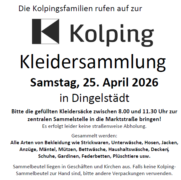 Kolping Kleidersammlung