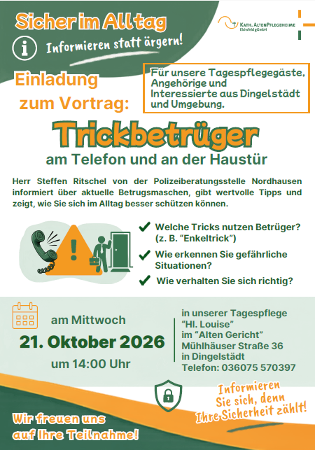 Vortrag: Trickbetrüger am Telefon und an der Haustür