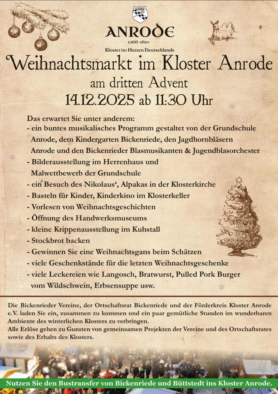 Weihnachtsmarkt im Kloster Anrode