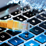 High speed fiber optic internet concept